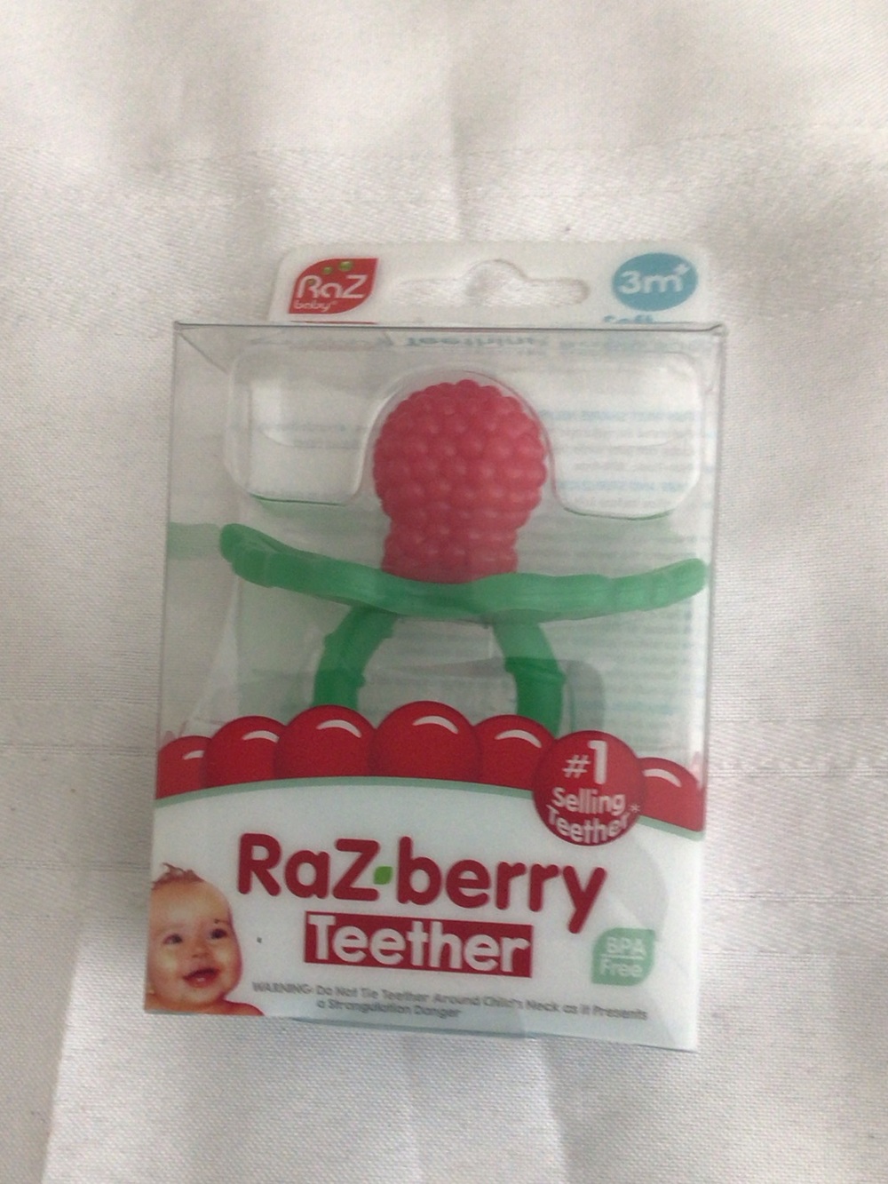 -berry Silicone Teether in Pink and Green -
